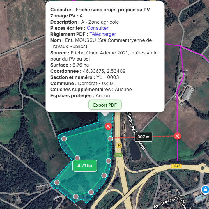 Capture d’écran - outil de la carte