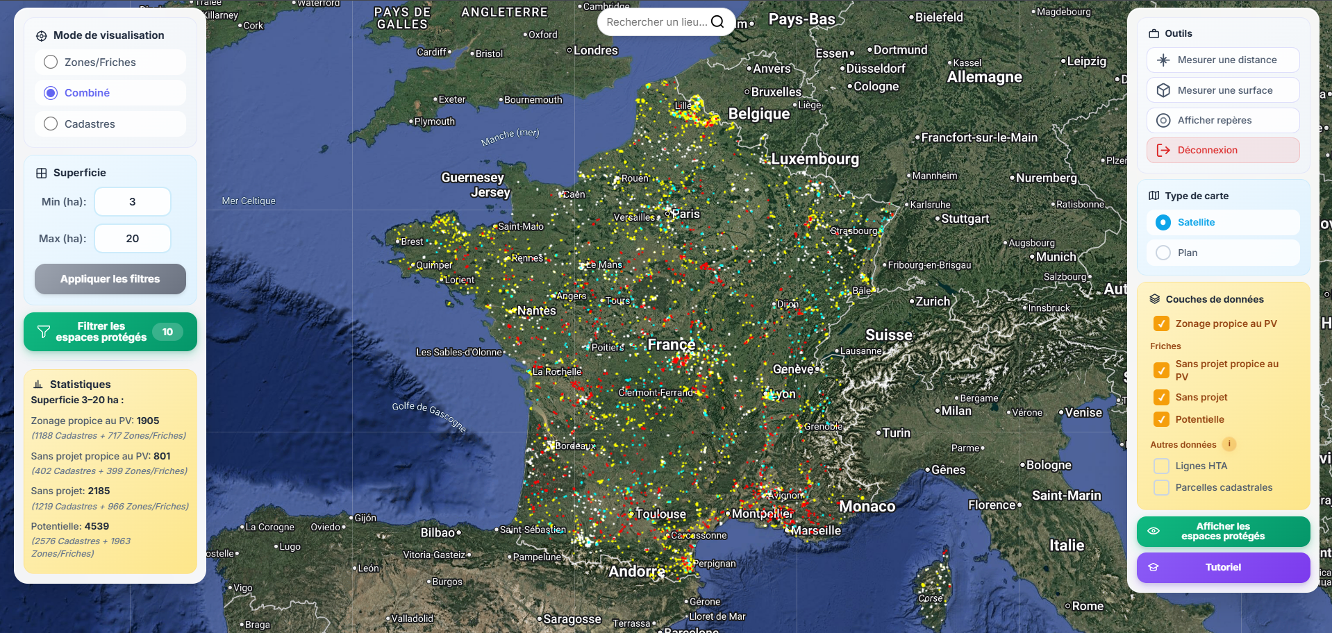 Interface CartoPV - Cartographie photovoltaïque professionnelle